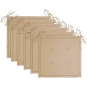 vidaXL Coussins de chaise jardin lot de 6 beige 40x40x4cm tissu oxford