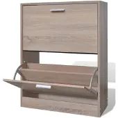 vidaXL Meuble à chaussures en bois avec 2 compartiments Aspect chêne