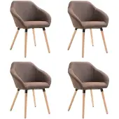 vidaXL Chaises de salle à manger 4 pcs Marron Tissu