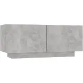 vidaXL Table de chevet gris béton 100x35x40 cm bois d'ingénierie