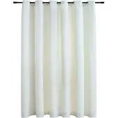 vidaXL Rideau occultant avec anneaux en métal Velours Crème 290x245 cm