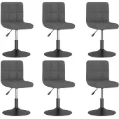 vidaXL Chaise de salle à manger 6 pcs. Pivotant Gris foncé Velours