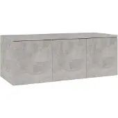 vidaXL Armoire TV gris béton 80x34x30 cm Bois composite