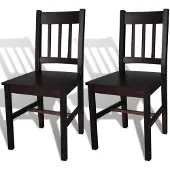vidaXL Chaises à manger lot de 2 marron foncé pinède241516