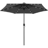 vidaXL Parasol avec éclairage LED et mât en aluminium 270 cm Anthracite