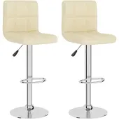 vidaXL Tabouret de bar 2 pcs. Tissu crème