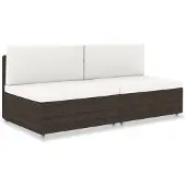 vidaXL Canapé modulable 2 places Poly rotin brun
