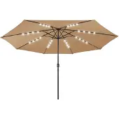 vidaXL Parasol avec éclairage LED 400 cm Taupe