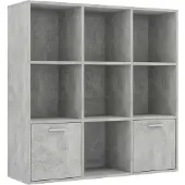 vidaXL Bibliothèque Gris béton 98x30x98 cm Bois d’ingénierie