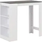 vidaXL Table de bar avec étagère blanc 110x50x103 cm
