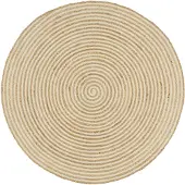 vidaXL Tapis fait à la main Jute avec design de spirale Blanc 150 cm