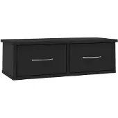 vidaXL Étagère murale avec tiroirs noir 60x26x18,5cm Bois d'ingénierie