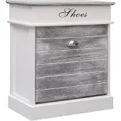 vidaXL Armoire à chaussures Gris 50 x 28 x 58 cm Bois de Paulownia