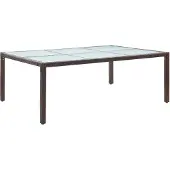 vidaXL Table de jardin à manger brune 200x150x74 cm Poly rotin