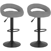 vidaXL Tabouret de bar 2 pcs velours gris clair