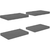 vidaXL Étagère murale flottante 4 pcs Gris brillant 40x23x3,8 cm MDF