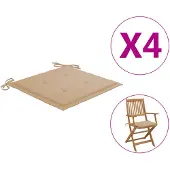 vidaXL Coussins de chaise jardin lot de 4 beige 40x40x4cm tissu oxford