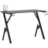 vidaXL Bureau de jeu avec piètement en Y noir et rouge 110x60x75 cm
