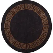 vidaXL Tapis lavable antidérapant φ120 cm noir et doré