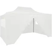 vidaXL Tente de réception pliante avec 4 parties latérales 3x4,5 m blanche