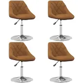 vidaXL Chaises à manger pivotantes lot de 4 Marron Velours