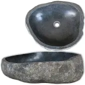 vidaXL Lavabo en pierre de rivière Ovale (37-46)x(29-36) cm146213