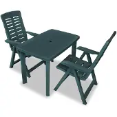 vidaXL Outdoor Bistro Set 3 pcs. 101 x 68 x 72 cm Vert (43593+43896)