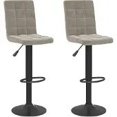 vidaXL Tabouret de bar 2 pcs velours gris clair