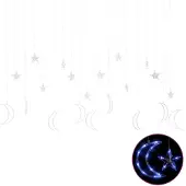 vidaXL Guirlandes lumineuses étoile et lune télécommande 345 LED bleu