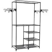 vidaXL Porte-vêtements Acier et tissu non-tissé 87x44x158 cm Noir