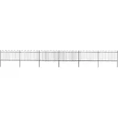 vidaXL Clôture de jardin avec dessus en cerceau Acier 10,2 x 1 m Noir