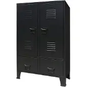 vidaXL Armoire métallique style industriel 67 x 35 x 107 cm noir
