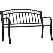 vidaXL Banc de jardin 125 cm noir acier