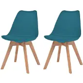 vidaXL Chaises de salle à manger 2 pcs. Turquoise Plastique