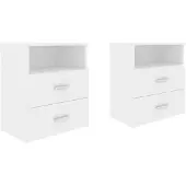 vidaXL Tables de chevet 2 pcs Blanc 50x32x60 cm