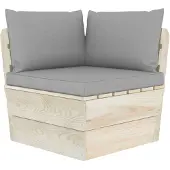 vidaXL Canapé d'angle de jardin en palette avec coussin Bois d'épicéa imprégné