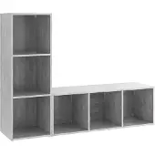 vidaXL Armoires TV 2 pcs. Gris béton 107x35x37 cm Bois composite
