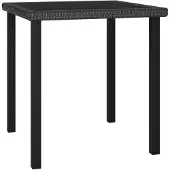 vidaXL Table de jardin noire 70x70x73 cm Poly rotin