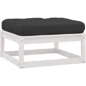 vidaXL Tabouret de jardin avec coussin blanc pin massif