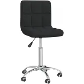 vidaXL Chaise de salle à manger pivotante Tissu noir