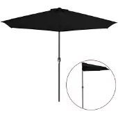 vidaXL Parasol de balcon Mât en aluminium noir 300x155x223cm semi-circulaire