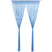 vidaXL Rideau en macramé Bleu 140x240 cm Coton