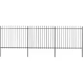 vidaXL Clôture de jardin avec pointes de lance Acier 5,1 x 1,5 m Noir