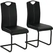 vidaXL Chaise cantilever 2 pcs. noir similicuir