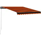 vidaXL Store rétractable manuel 350 x 250 cm Orange et brun