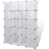 vidaXL Armoire modulaire à 14 compartiments blanc 37x146x180,5 cm