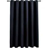 vidaXL Rideau occultant avec anneaux en métal Noir 290x245 cm