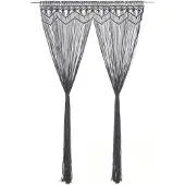 vidaXL Rideau en macramé Anthracite 140x240 cm Coton