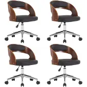 vidaXL Chaises de salle à manger 4 pcs. Pivotant Bois courbé et similicuir