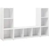 vidaXL Armoires TV 3 pcs. Blanc 107x35x37 cm Bois composite